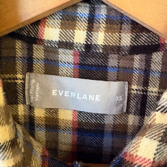 EVERLANE • The Boxy Flannel Long Sleeve Button-Down Shirt Size Extra Small - Picture 4 of 7